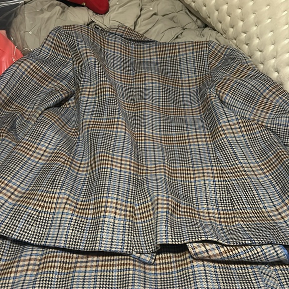 Talbots Blue and Brown Checkered Skirt Suit - 18W - Picture 6 of 10